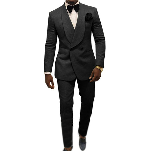 Image of Male Suits Jacket And Pants Chic Groomsmen Tuxedo Jacquard Royal Man Wedding Suit Tailored Expressions Gorgeous Evening Dress-FrenzyAfricanFashion.com