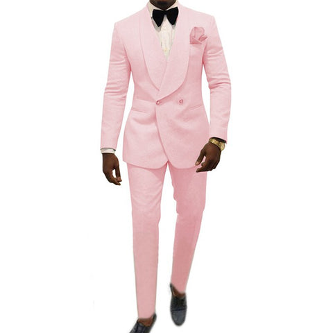 Image of Male Suits Jacket And Pants Chic Groomsmen Tuxedo Jacquard Royal Man Wedding Suit Tailored Expressions Gorgeous Evening Dress-FrenzyAfricanFashion.com