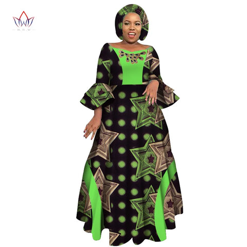 Image of Long Sleeve Dresses Women Party Wedding Dashiki African Women Dresses-FrenzyAfricanFashion.com