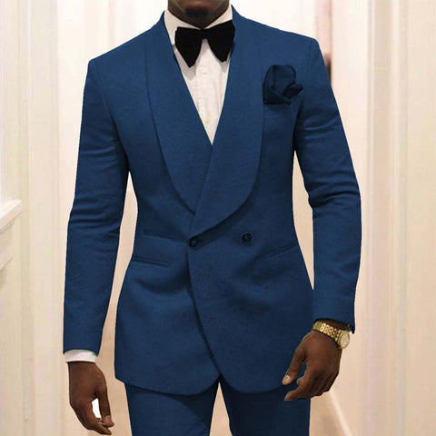 Image of Male Suits Jacket And Pants Chic Groomsmen Tuxedo Jacquard Royal Man Wedding Suit Tailored Expressions Gorgeous Evening Dress-FrenzyAfricanFashion.com