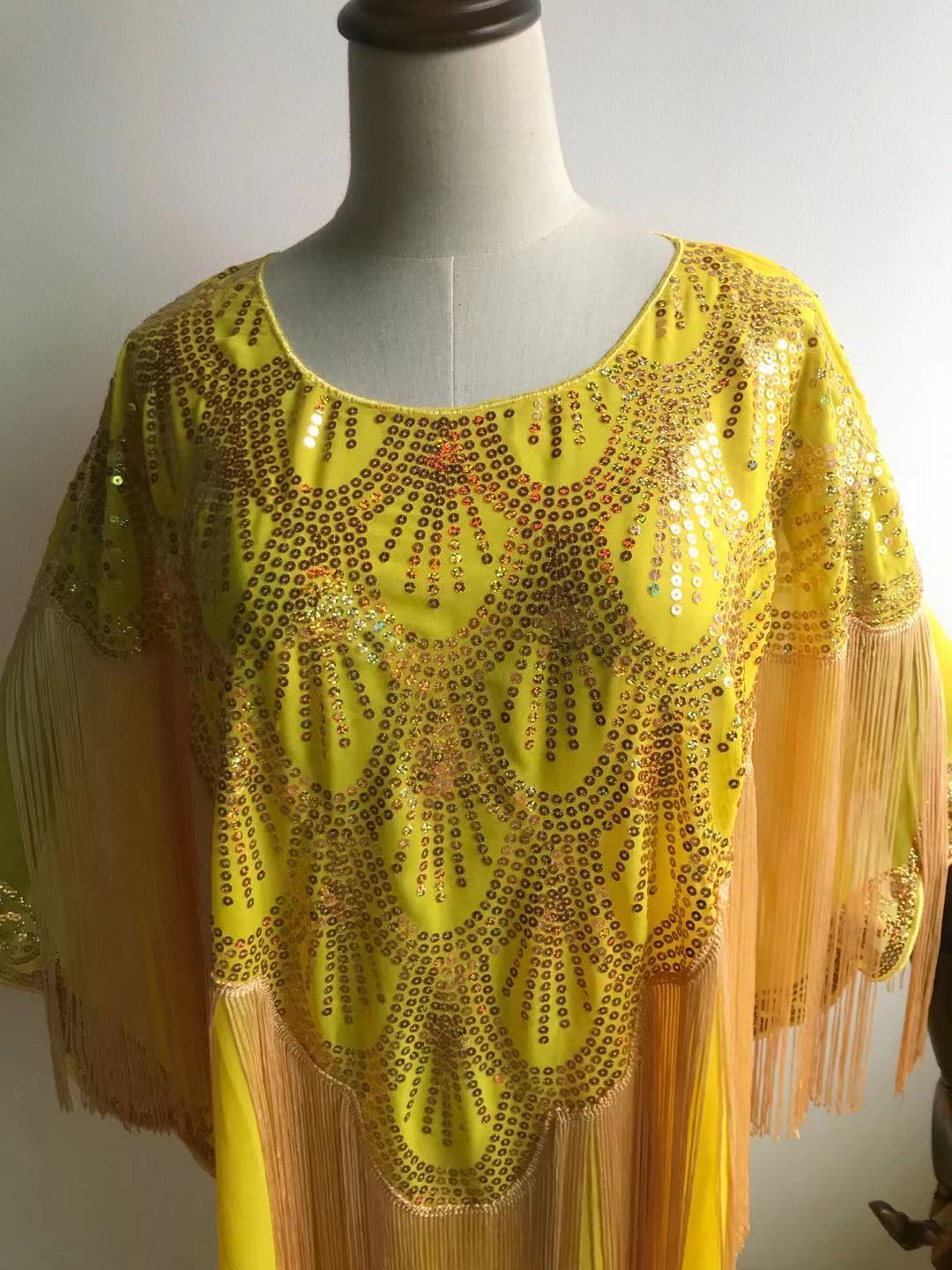 Women Clothing Dashiki Tassel Sequins Loose Dress Free Size-FrenzyAfricanFashion.com