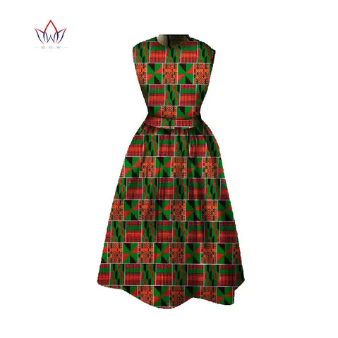 Image of Women Dashiki Midi Length Print Dresses-FrenzyAfricanFashion.com