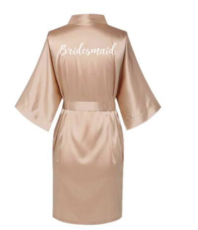 Image of Satin Silk Robes Plus Size Wedding BathRobe Bride Bridesmaid Dress Gown Women Clothing Sleepwear Maid of Honor Rose Gold-FrenzyAfricanFashion.com