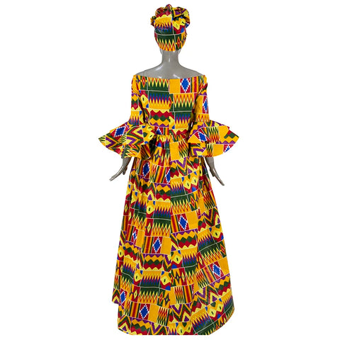 Image of Long Sleeve Dresses Women Party Wedding Dashiki African Women Dresses-FrenzyAfricanFashion.com