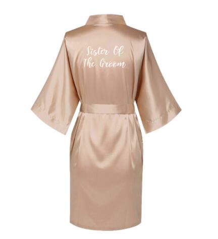 Image of Satin Silk Robes Plus Size Wedding BathRobe Bride Bridesmaid Dress Gown Women Clothing Sleepwear Maid of Honor Rose Gold-FrenzyAfricanFashion.com