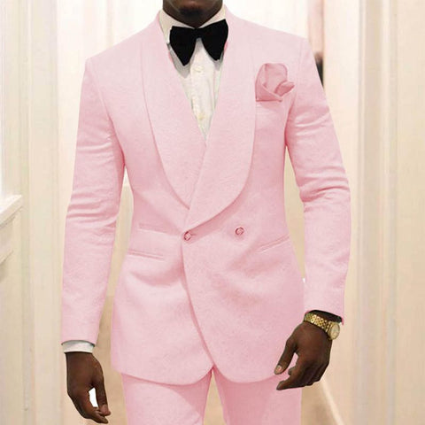 Image of Male Suits Jacket And Pants Chic Groomsmen Tuxedo Jacquard Royal Man Wedding Suit Tailored Expressions Gorgeous Evening Dress-FrenzyAfricanFashion.com