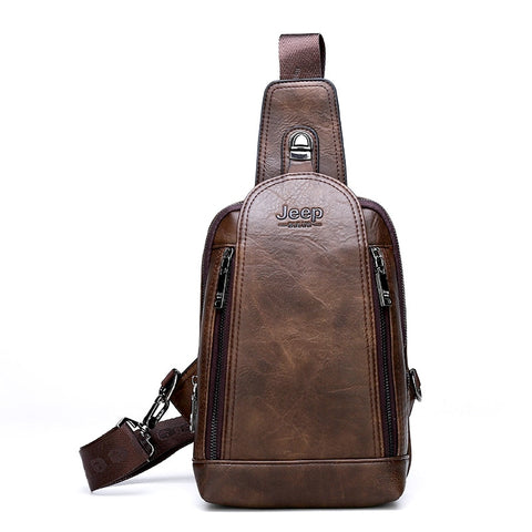 Image of JEEP BULUO Brand Travel Hiking Messenger Shoulder Bags Men&#39;s Large Capacity Sling Crossbody Bag Solid Men Leather Bag-FrenzyAfricanFashion.com