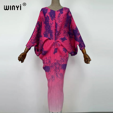 Image of batwing pleated dress-FrenzyAfricanFashion.com