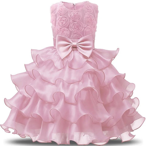 Image of Flower Girl Dress Girl 3–8 Years Birthday Outfits Children's First Communion Dresses-FrenzyAfricanFashion.com