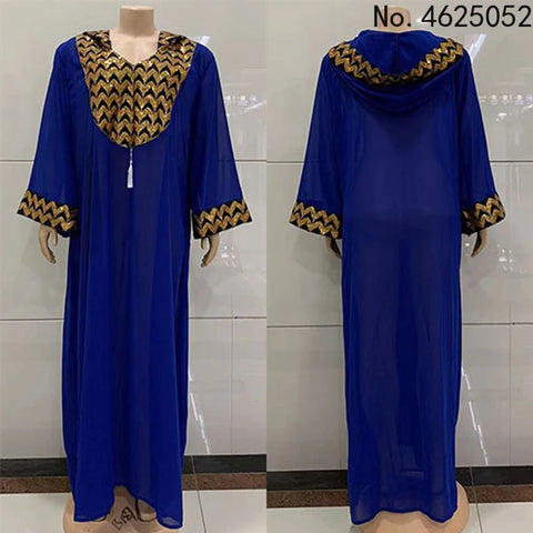 Image of dress Dubai Luxury Evening Dresses Women Abaya Dubai Turkey Islam Kaftan Muslim African Hooded Dress Robe Djellaba Femme-FrenzyAfricanFashion.com