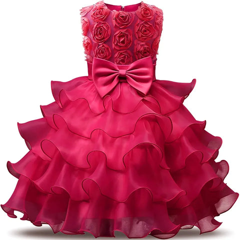 Image of Flower Girl Dress Girl 3–8 Years Birthday Outfits Children's First Communion Dresses-FrenzyAfricanFashion.com