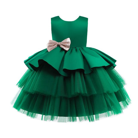 Image of Kids Dress For Girls Strap Tulle Fluffy Princess Eleagnt Party Tutu Prom Dresses Children Wedding Evening Bowknot Gown 1-5 Years-FrenzyAfricanFashion.com