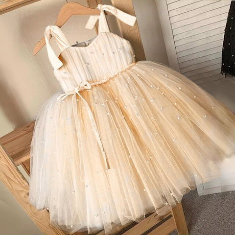 Image of Kids Dress For Girls Strap Tulle Fluffy Princess Eleagnt Party Tutu Prom Dresses Children Wedding Evening Bowknot Gown 1-5 Years-FrenzyAfricanFashion.com