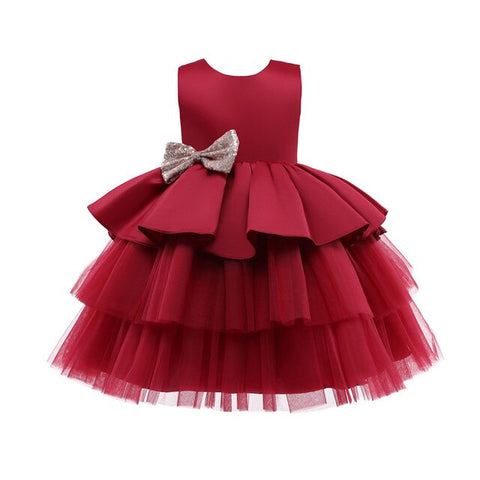 Image of Kids Dress For Girls Strap Tulle Fluffy Princess Eleagnt Party Tutu Prom Dresses Children Wedding Evening Bowknot Gown 1-5 Years-FrenzyAfricanFashion.com