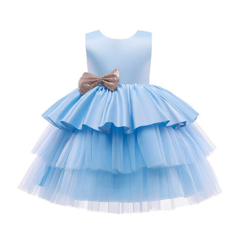 Image of Kids Dress For Girls Strap Tulle Fluffy Princess Eleagnt Party Tutu Prom Dresses Children Wedding Evening Bowknot Gown 1-5 Years-FrenzyAfricanFashion.com