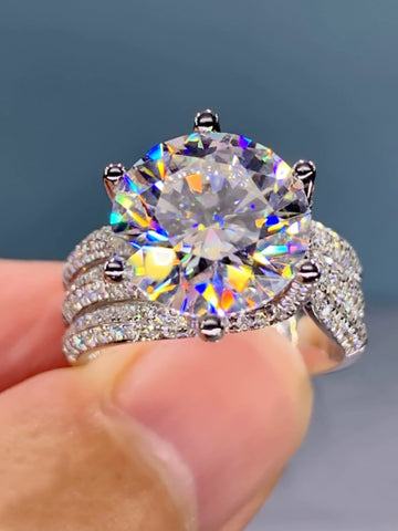 Image of 5 Karat Luxurious Cluster Moissanite Engagement Ring-FrenzyAfricanFashion.com