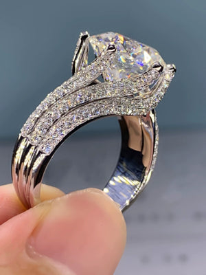 5 Karat Luxurious Cluster Moissanite Engagement Ring-FrenzyAfricanFashion.com