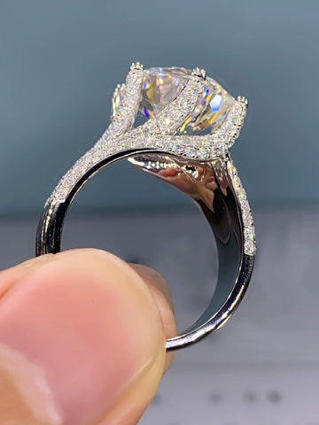 Image of 5 Karat Luxurious Cluster Moissanite Engagement Ring-FrenzyAfricanFashion.com