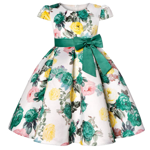 Image of Kids Flower Elegant Causal Princess Party Dresses Children Clothing-FrenzyAfricanFashion.com