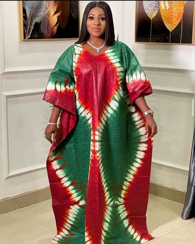 Image of S-5XL African Dresses for Women Spring Summer Africa Women Polyester Printing Plus Size Long Dress African Robes African Clothes-FrenzyAfricanFashion.com