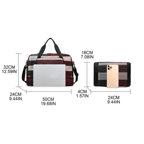 Image of Foldable Travel Duffel Bag Sports Tote Shoulder Weekender Overnight Bags Large Capacity Dry and Wet Separation for Women-FrenzyAfricanFashion.com