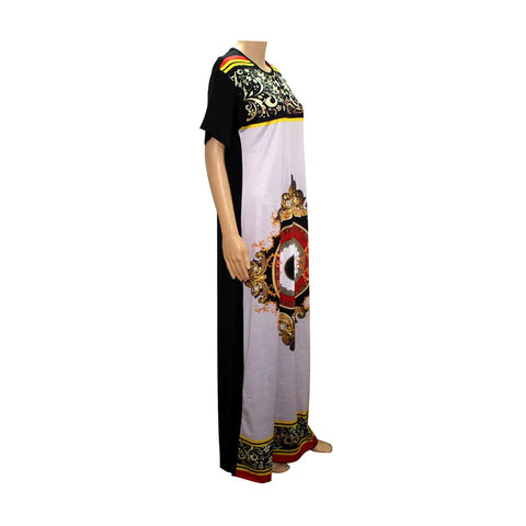 Image of Elegant Maxi Dresses Women Short Sleeve sun Print Long Dress For Party-FrenzyAfricanFashion.com