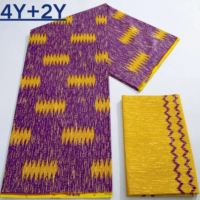 Green Kente Fabric Real Ankara Wax Lace Cotton 6 Yards for Women Party Dress-FrenzyAfricanFashion.com