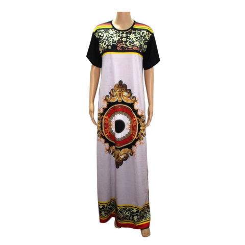 Image of Elegant Maxi Dresses Women Short Sleeve sun Print Long Dress For Party-FrenzyAfricanFashion.com