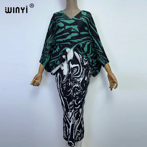 Image of batwing pleated dress-FrenzyAfricanFashion.com