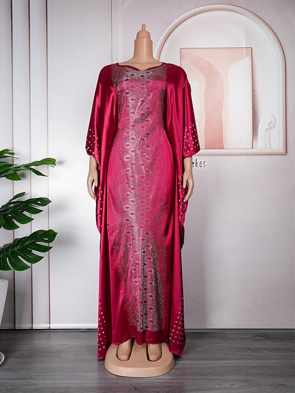 African Dresses Satin Women Kaftan Maxi Abaya-FrenzyAfricanFashion.com