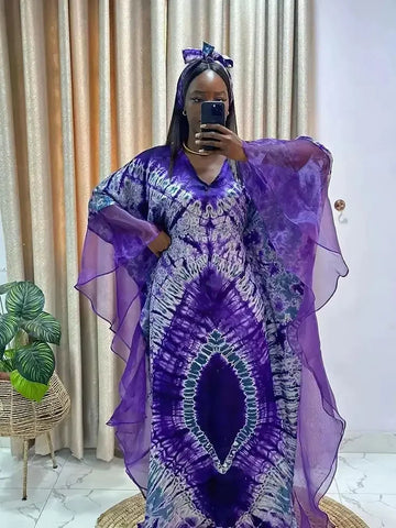 Image of African Dresses for Women Traditional Africa Clothing Dashiki Ankara Outfits Gown Abayas Robe Muslim Kaftan Maxi Long Dress 2024-FrenzyAfricanFashion.com