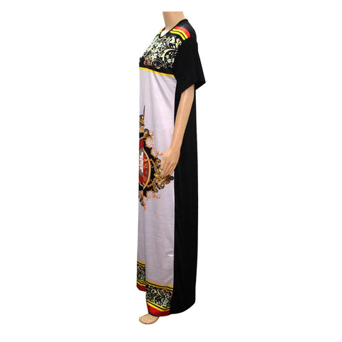 Image of Elegant Maxi Dresses Women Short Sleeve sun Print Long Dress For Party-FrenzyAfricanFashion.com