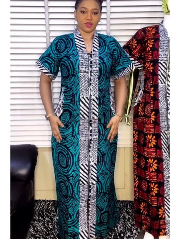 Image of African Dresses for Women Traditional Africa Clothing Dashiki Ankara Outfits Gown Abayas Robe Muslim Kaftan Maxi Long Dress 2024-FrenzyAfricanFashion.com