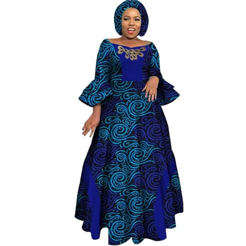 Image of Long Sleeve Dresses Women Party Wedding Dashiki African Women Dresses-FrenzyAfricanFashion.com