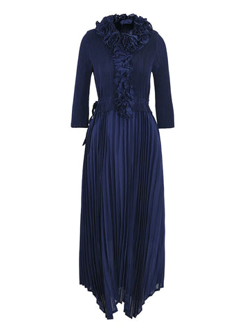 Image of Elegant Party Pleated Irregular Long Dress For Women-FrenzyAfricanFashion.com