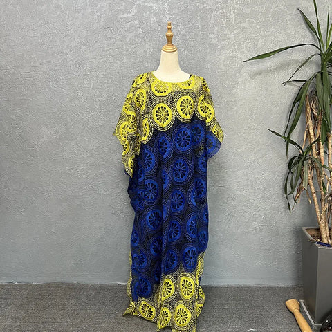 Image of Party DressesWomen Sleeveless Free Size Lace Embroidery Long Maxi Dress African Clothes-FrenzyAfricanFashion.com