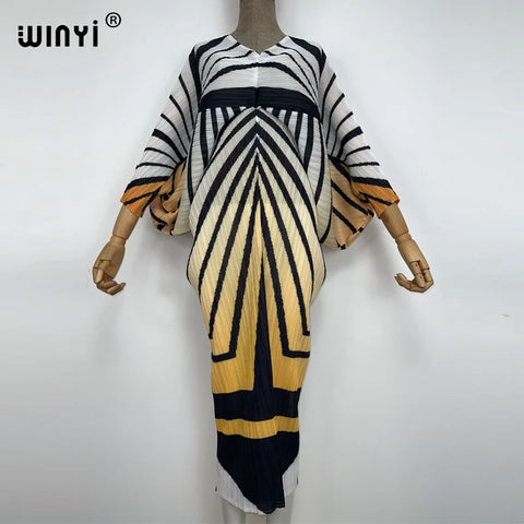 Image of batwing pleated dress-FrenzyAfricanFashion.com