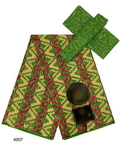 Image of Ankara African Fabric kente gold Real Wax Dress Craft DIY Cotton 4+2yards-FrenzyAfricanFashion.com