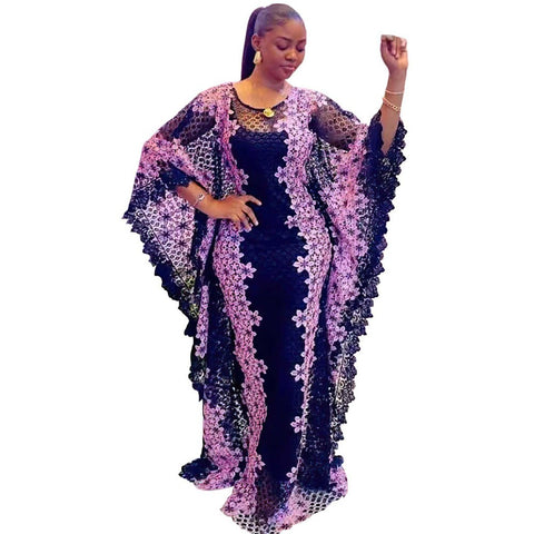 Image of Lace Dresses for Women Dashiki Boubou Robe-FrenzyAfricanFashion.com