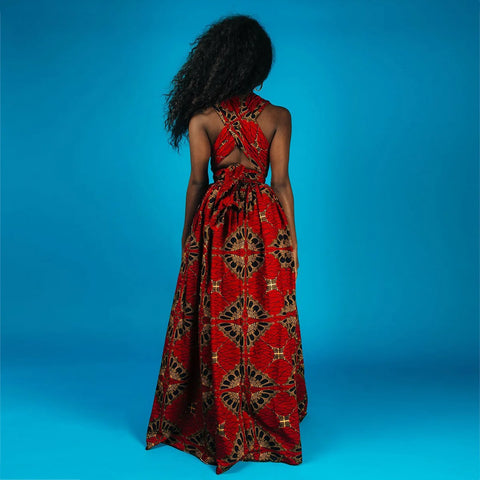 Image of african printing plus size polyester long dress-FrenzyAfricanFashion.com