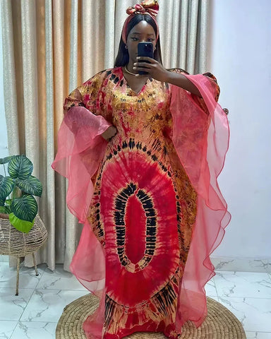 Image of African Dresses for Women Traditional Africa Clothing Dashiki Ankara Outfits Gown Abayas Robe Muslim Kaftan Maxi Long Dress 2024-FrenzyAfricanFashion.com