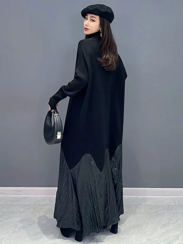 Image of Turtleneck Dress For Women A-line Full Sleeve Robe-FrenzyAfricanFashion.com