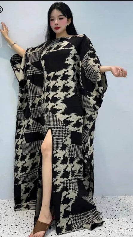 Retro Print fashion kaftan Holiday dress Women Boho Party long dress-FrenzyAfricanFashion.com