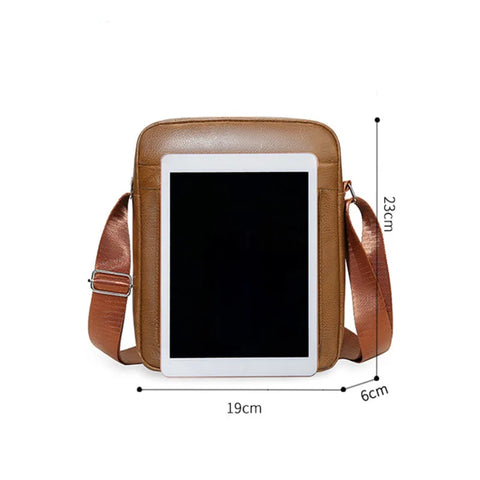 Image of Men's Genuine Leather Crossbody Shoulder Bags High quality Tote Fashion Business Man Messenger Bag Leather Bags fanny pack-FrenzyAfricanFashion.com