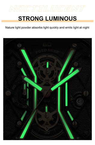 Image of BeniSap Fashion Men Wristwatches Luxury Chronograph Luminous Waterproof Date Man Watch Square-FrenzyAfricanFashion.com