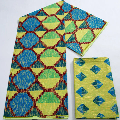 Image of Purple Kente Wax Print Fabric 2+4 Yards Ankara Wax Fabric-FrenzyAfricanFashion.com