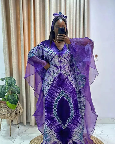 Image of African Dresses for Women Traditional Africa Clothing Dashiki Ankara Outfits Gown Abayas Robe Muslim Kaftan Maxi Long Dress 2024-FrenzyAfricanFashion.com