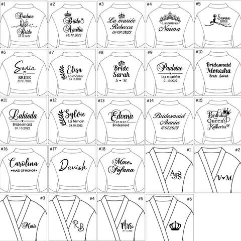 Image of Customized Logo Wedding Bathrobe Faux Silk Bridal Robe Bride Bridesmaid Wedding Robes Woman Bachelorette Hen Party-FrenzyAfricanFashion.com