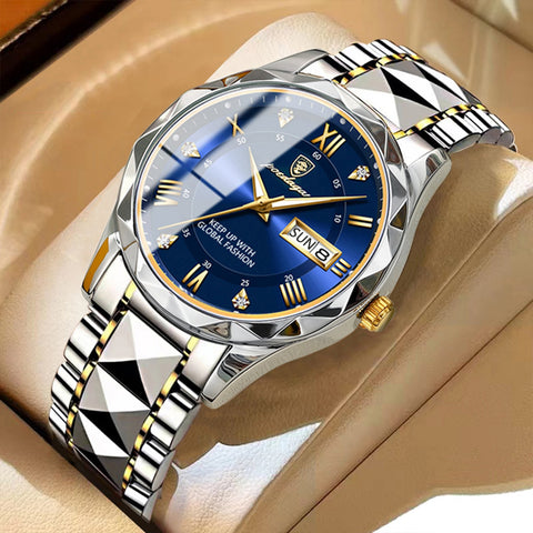 Image of BeniSap Top Brand Luxury Man Wristwatch Waterproof Luminous Date Week Men Watches Stainless Steel-FrenzyAfricanFashion.com