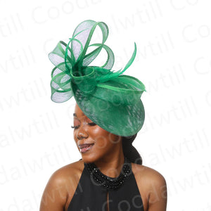 Wedding Church Fascinator Hat Headpiece Women Formal Event Tea Millinery Cap Feather Kentucky Derby Race Millinery-FrenzyAfricanFashion.com